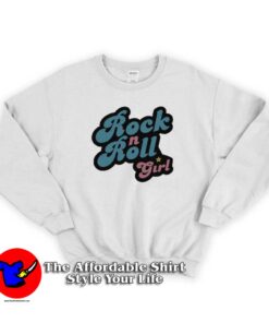 Official Rock n Roll Girl White Unisex Sweatshirt