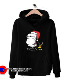 Peanuts Snoopy Woodstock Antlers Santa Hoodie