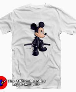 Samurai Mickey Mouse Cartoon Character T-shirt