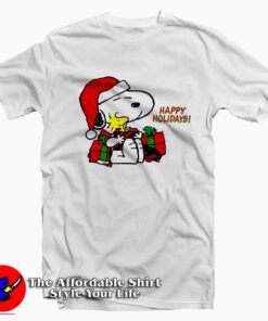 Snoopy Woodstock Peanuts Happy Holidays Tshirt