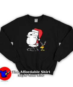Peanuts Snoopy Woodstock Antlers Santa Sweatshirt