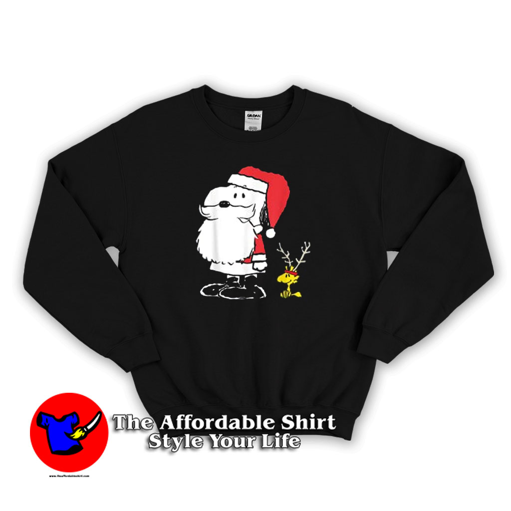 v Sweater 510x510 image v Sweater 510x510 Peanuts Snoopy Woodstock Antlers Santa Sweatshirt On Sale