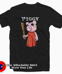 Baseball Bat Piggy Character Unisex T-shirt