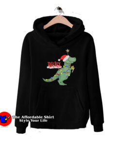 Christmas Tree T-Rex Funny Parody Hoodie