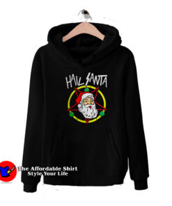 Hail Metal Santa Rock Pentagram Devil Funny Hoodie