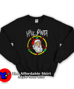 Hail Metal Santa Rock Pentagram Devil Funny Sweatshirt