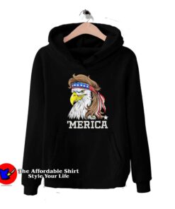 Merica Bald Eagle Patriotic Funny Hoodie