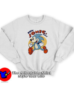 Run Sonic The Hedgehog Cartoon Sweatshirt