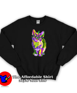 Cat Wearing Carnival Mask Mardi Gras Sweatshirt