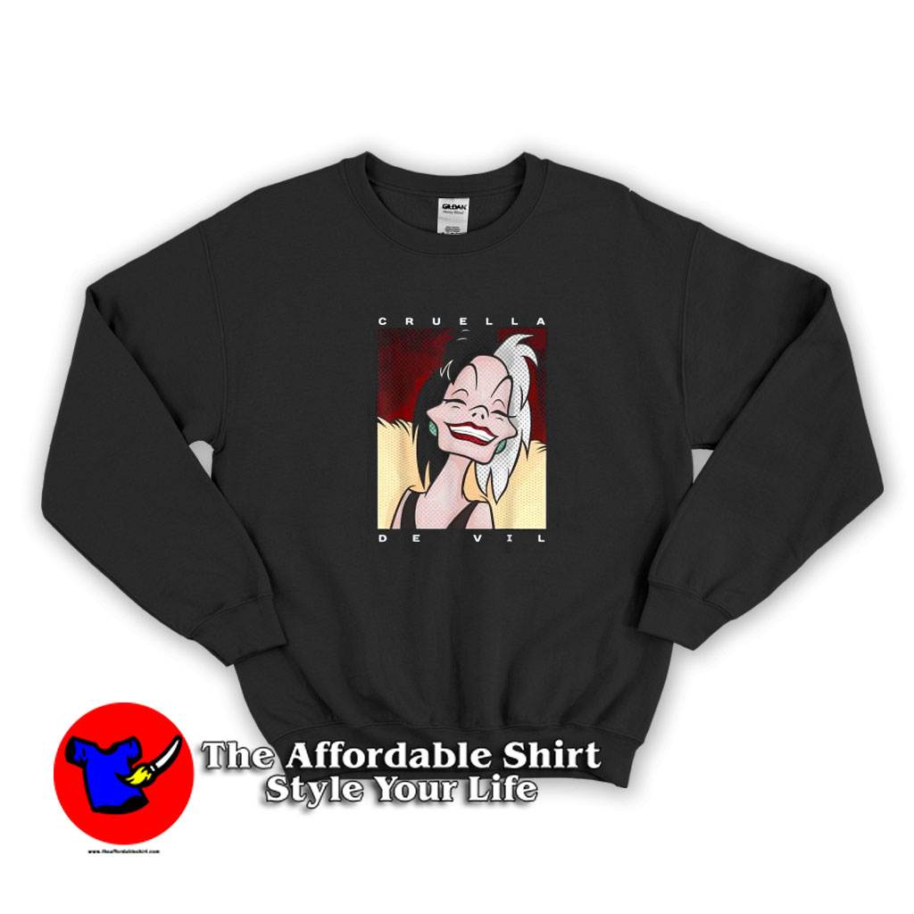 Disney Dalmatians Cruella Smile Portrait Sweatshirt 510x510 image Disney Dalmatians Cruella Smile Portrait Sweatshirt 510x510 Disney Dalmatians Cruella Smile Portrait Sweatshirt On Sale
