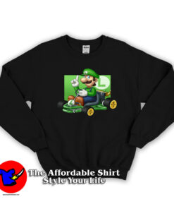 Luigi Mario Kart Funny Cartoon Vintage Unisex Sweatshirt