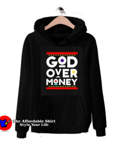 God Over Money Retro Graphic Unisex Hoodie