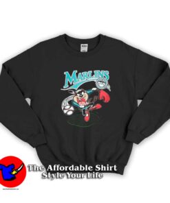 Vintage 93 Taz Looney Tunes Miami Baseball Sweatshirt