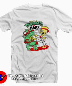 Funny Turtles Ninja Raphael vs Bart Simpson T-shirt