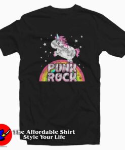 Funny Ironic Cool Unicorn Punk Rock Music Tshirt
