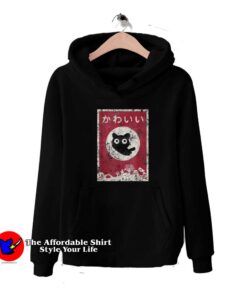 Kawaii cat Japanese Black Anime Cat Unisex Hoodie