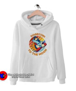 Retro Doge Coin To The Moon Funny Unisex Hoodie