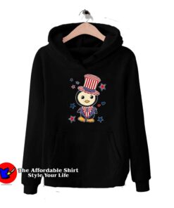 Patriotic Kawaii Penguin American Flag Unisex Hoodie