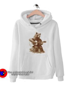 Funny Bear Playing Guitar Graphic Unisex Hoodie