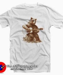 Funny Bear Playing Guitar Graphic Unisex T-shirt