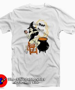 Halloween Witch Pin Up Vintage Retro Unisex T-shirt
