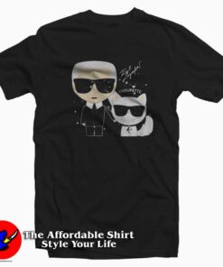 Karl Lagerfeld And Cat Graphic Vintage Unisex T-shirt
