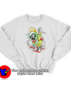 Marvin The Martian Cartoon With Baby Dog Sweatshirt