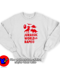 Cheap BAPE x Jurassic World Warning Unisex Sweatshirt