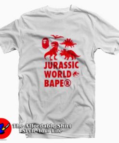 Cheap BAPE x Jurassic World Warning Unisex T-shirt