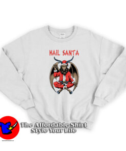Christmas Hail Santa Satanism Goat Parody sweatshirt