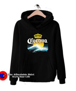 Corona Extra Beer Cerveza Sunset Surf Distressed Hoodie