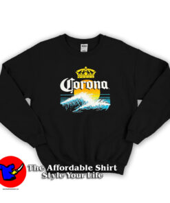 Corona Extra Beer Cerveza Sunset Surf Distressed Sweatshirt
