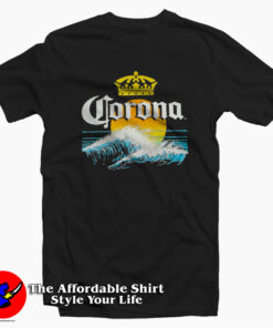 Corona Extra Beer Cerveza Sunset Surf Distressed T-shirt