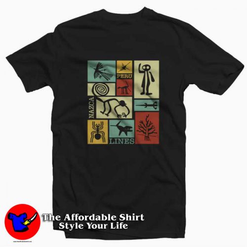 Nazca Lines Peru Geoglyph Astronaut Retro T Shirt 500x500 Nazca Lines Peru Geoglyph Astronaut Retro T shirt On Sale