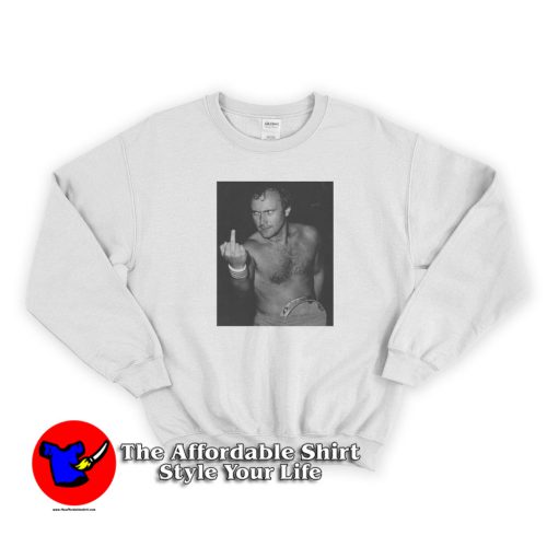 Phil Collins Middle Finger Funny Music Fan Sweatshirt 500x500 Phil Collins Middle Finger Funny Music Fan Sweatshirt On Sale