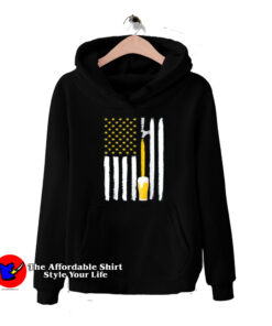 Craft Beer American Flag USA Funny Parody Unisex Hoodie