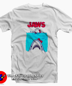 Jaws Hello Kitty Funny Cartoon Parody T-shirt