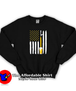Craft Beer American Flag USA Funny Parody Sweatshirt