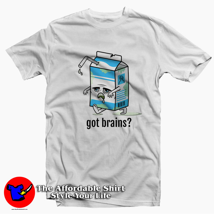 Milk Carton Got Brains Funny Halloween T-Shirt | Theaffordableshirt