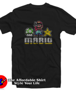Cartoon Funny Super Mario 8 Bit Peace Unisex T-Shirt