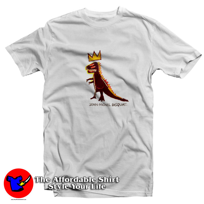 Jean Micheal Basquiat Crowned Dinosaur T Shirt 510x510 image Jean Micheal Basquiat Crowned Dinosaur T Shirt 510x510 Jean Micheal Basquiat Crowned Dinosaur T Shirt On Sale