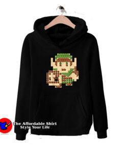 Vintage Zelda Link Portrait 8-Bit Map Unisex Hoodie