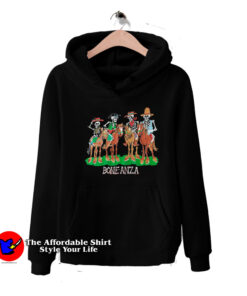 Vintage Bone-Anza Skeleton Cowboys Parody Hoodie