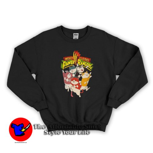 Cat Power Rangers Mighty Claws Funny Unisex Sweatshirt 500x500 Cat Power Rangers Mighty Claws Funny Sweatshirt On Sale