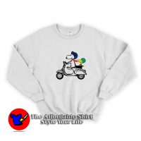 Snoopy and Woodstock on a Vespa Sweatshirt