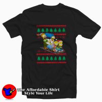 The Simpsons Christmas Family Sleigh Funny T-Shirt