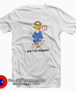 Don't Do Morning Grumpy Duck Cartoon T-Shirt