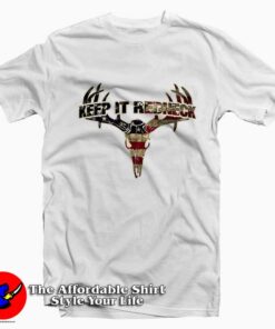 Keep It Redneck Distressed American Flag Deer T-Shirt