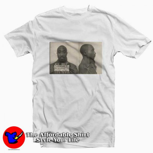 Tupac Shakur Original Prison Mugshot Graphic Tshirt 500x500 Tupac Shakur Original Prison Mugshot Graphic T Shirt On Sale
