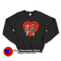 Vintage Valentine's Day Girl With Cowboy Sweatshirt